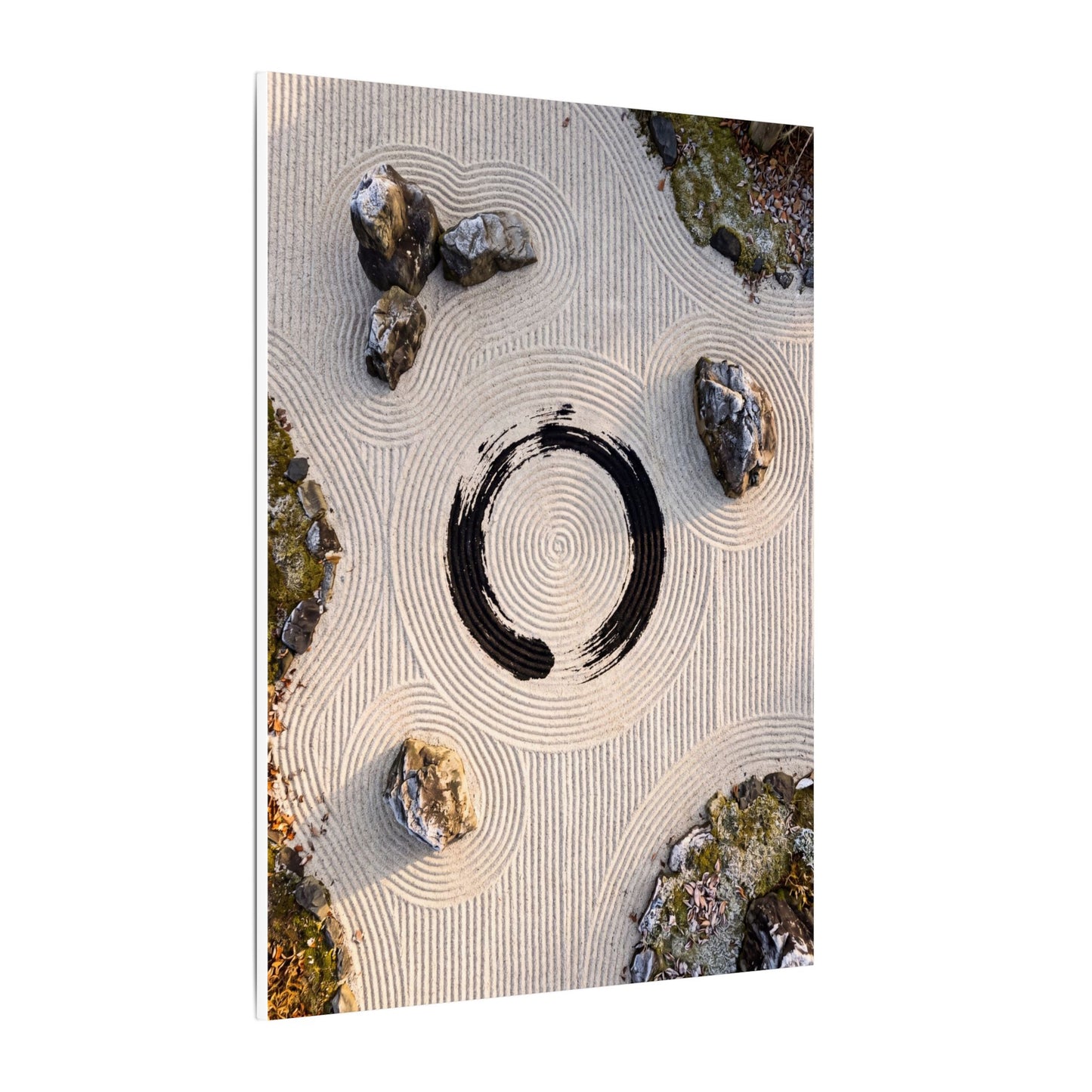 Rock Garden Canvas Art | Winter Zen Enso Art