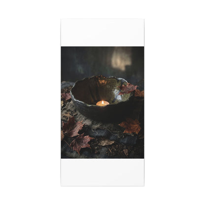 Candlelight Ceramic Bowl Canvas Art - Dark Japandi Kanso