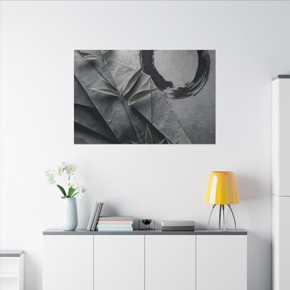 Winter Paper Fold Enso Canvas Art | Serene Decor