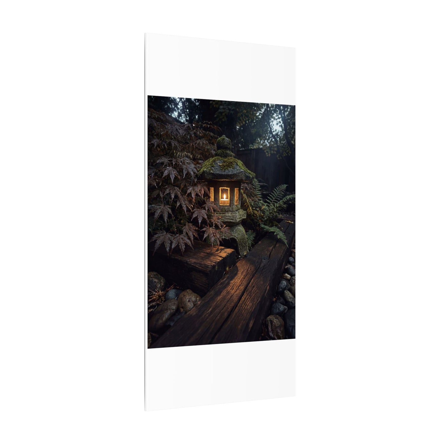 Moody Moonlit Garden Canvas Art - Shadow Zen Dark Japandi