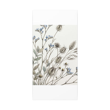 Dried Flowers Canvas Art | Summer Japandi Watercolor Art