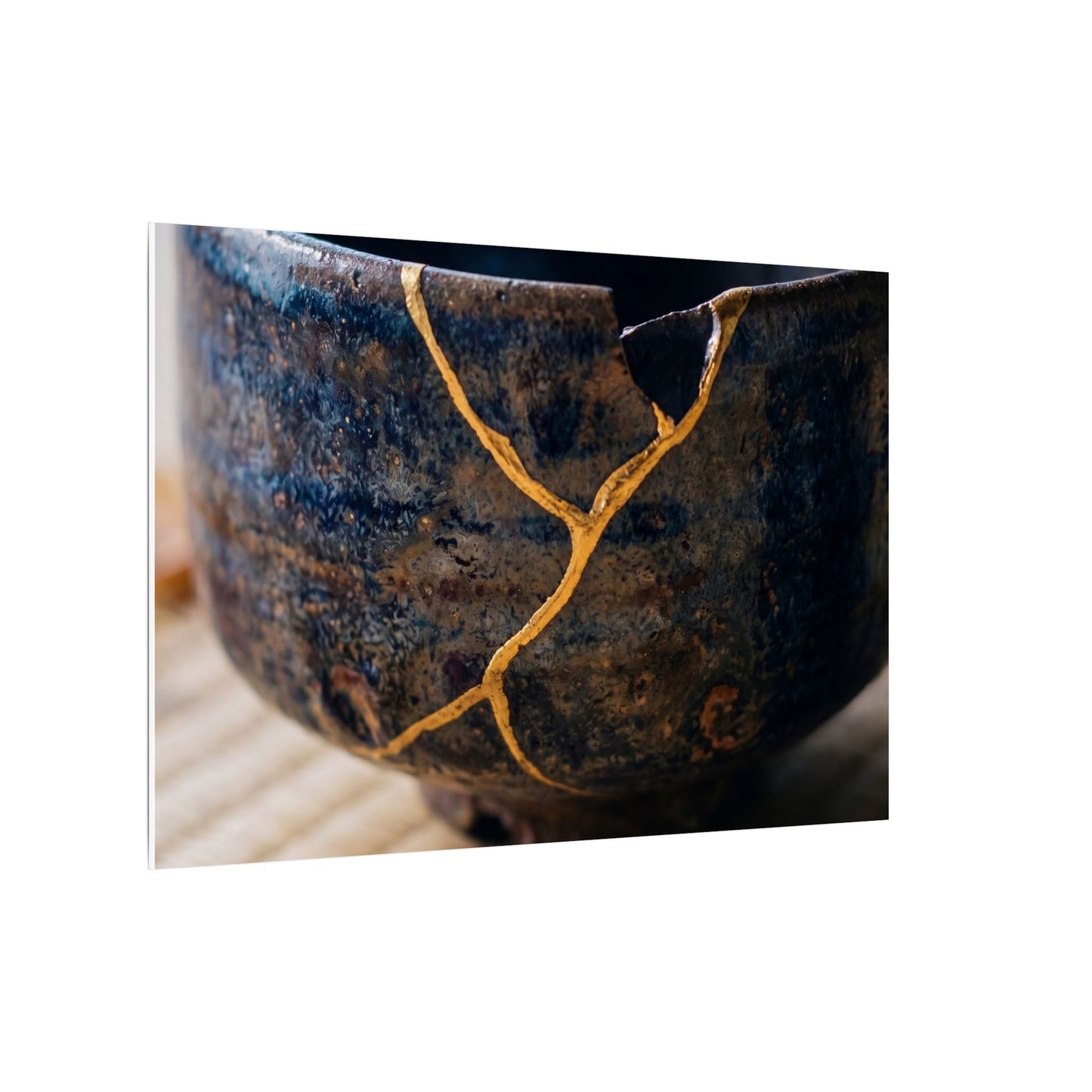 Tea Ceremony Autumn Canvas Art | Kintsugi Healing Design