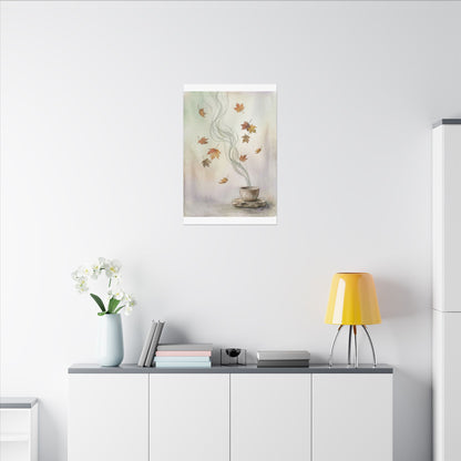 Incense Smoke Canvas Art | Autumn Japandi Watercolor Art