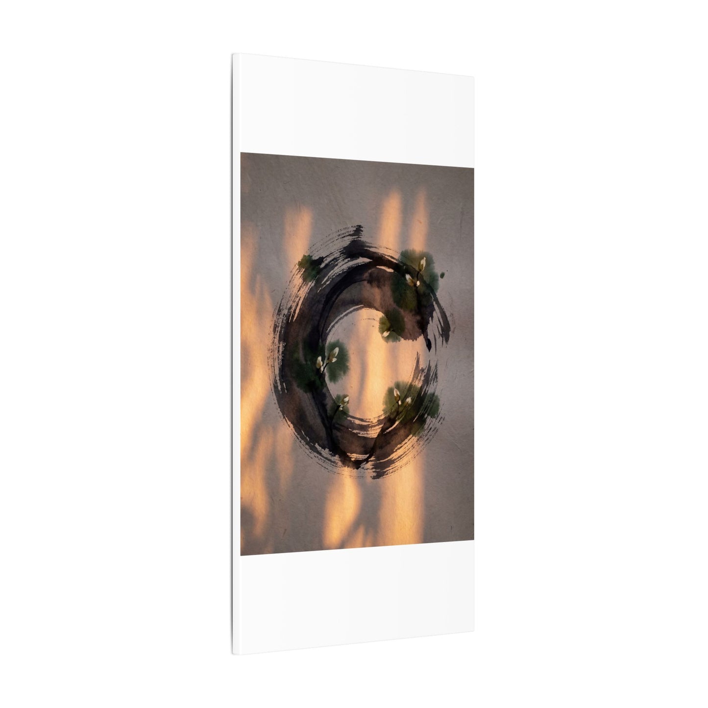 Ink Brushstroke Spring Canvas Art | Dark Japandi Bold Design