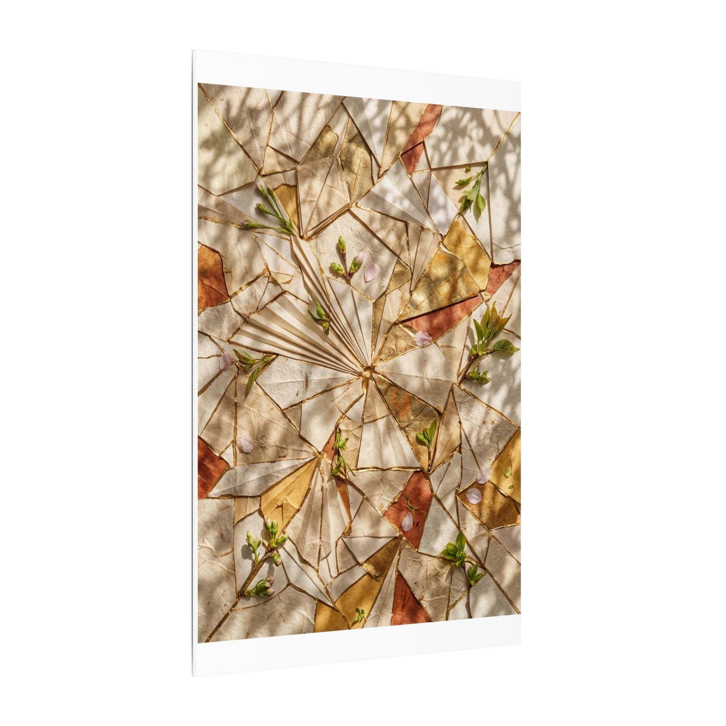 Resilient Paper Fold Canvas Art - Gold Repair Kintsugi