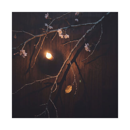 Datsuzoku Cherry Blossom Canvas Art - Dark Japandi Moody Minimal