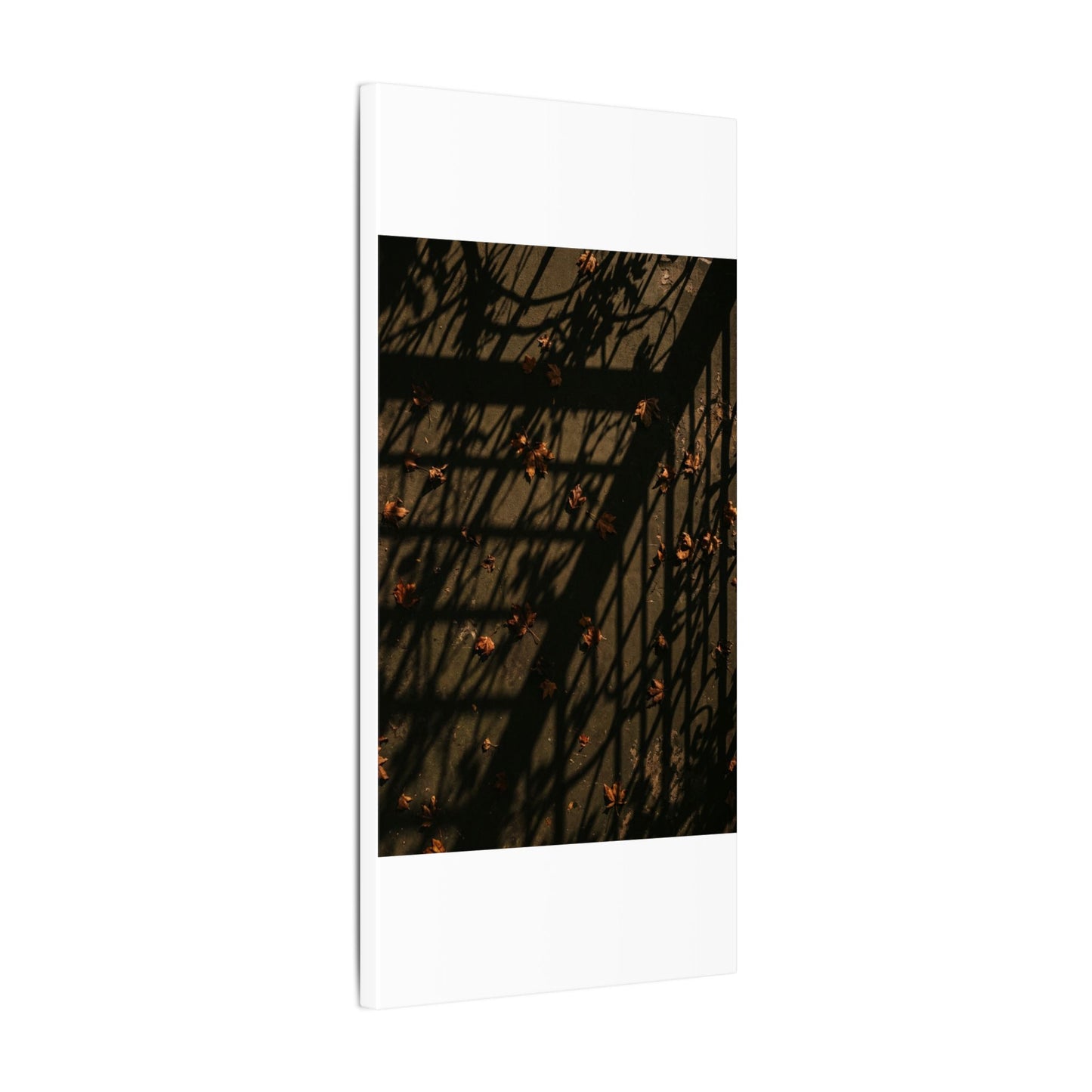Dark Japandi Shadow Play in Golden Hour | Moody Minimal Canvas Art