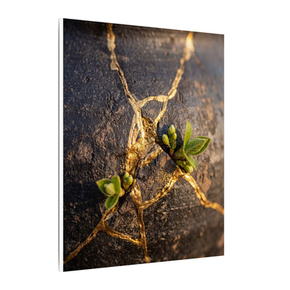 Rust Patina Gold Repair Canvas Art | Resilient Kintsugi Art