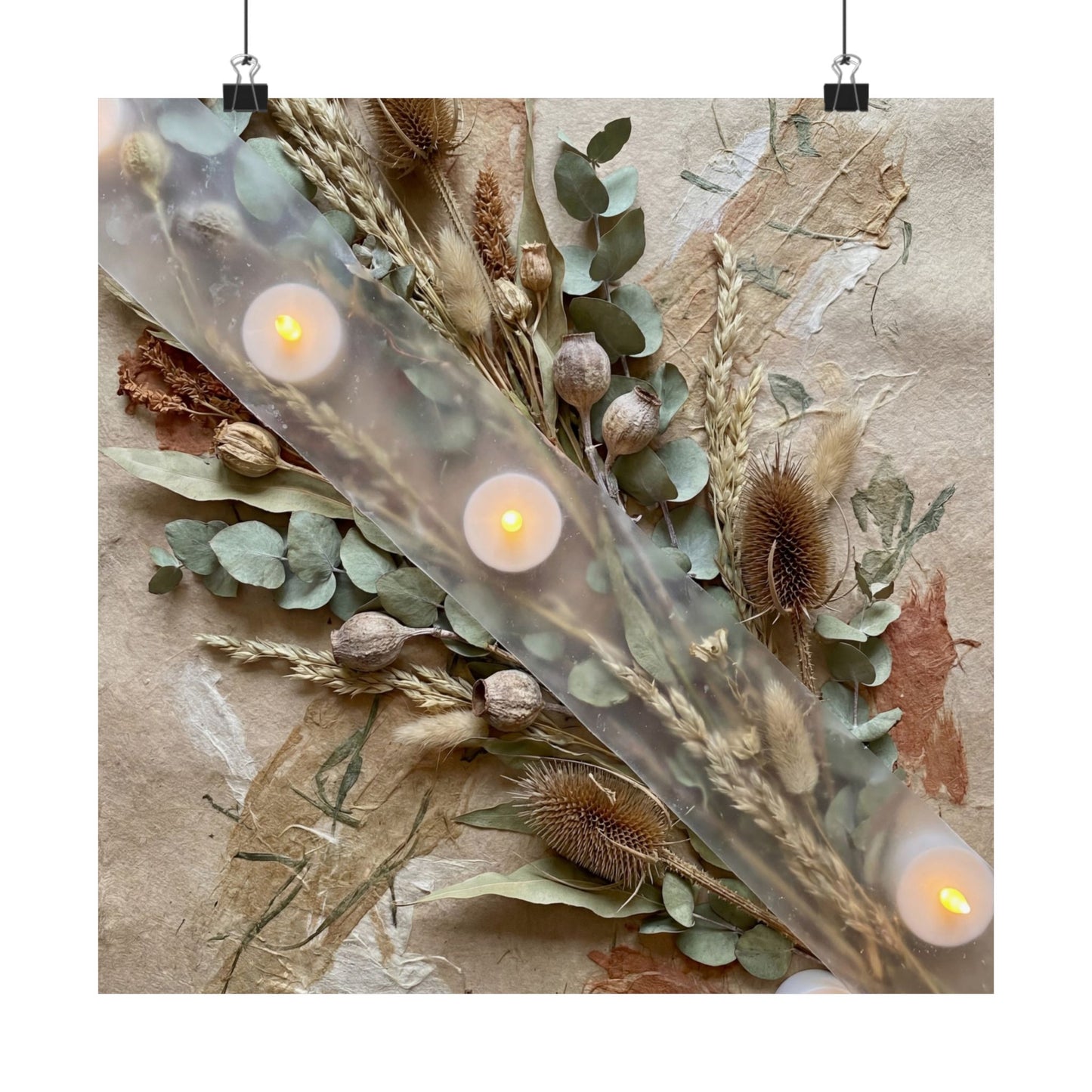 Dried Flowers Wall Art Print | Winter Japandi Texture Art