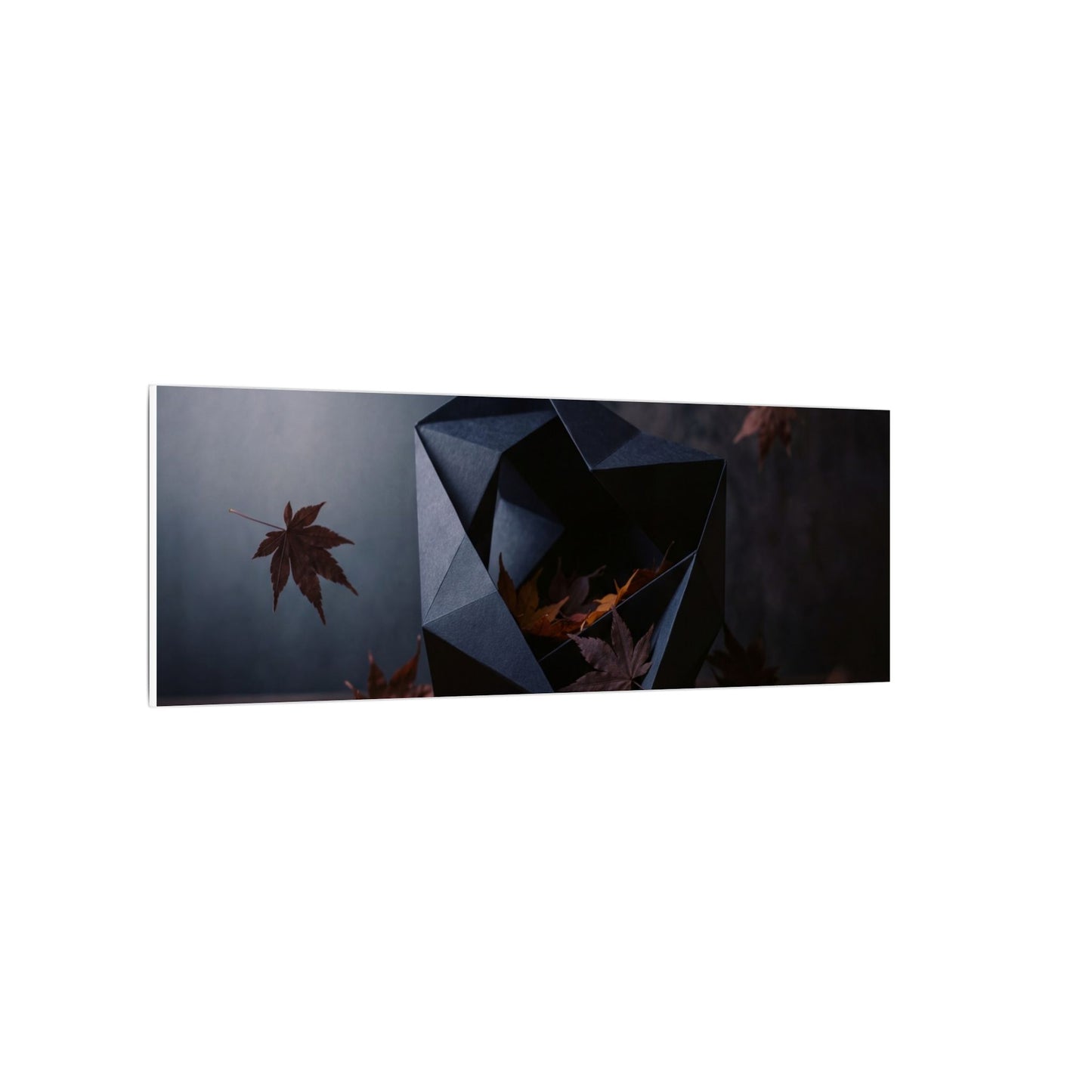 Dark Japandi Paper Fold in Dawn | Shadow Zen Canvas Art