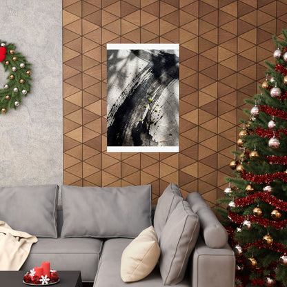 Shibui Ink Brushstroke Wall Art Print - Dark Japandi Moody Minimal
