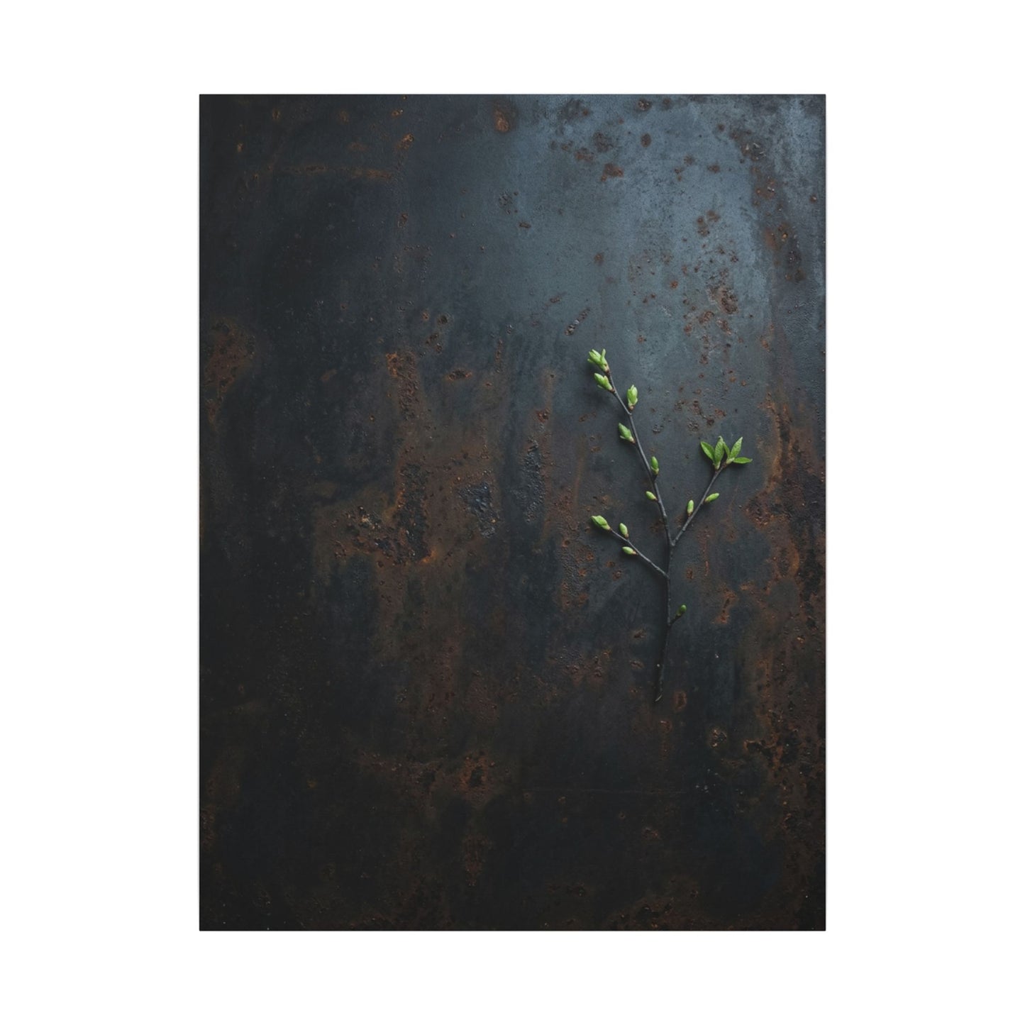 Rust Patina Moody Minimal Canvas Art | Moody Dark Japandi Art