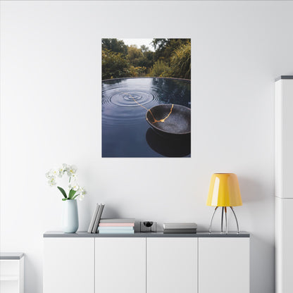 Kintsugi Water Ripple in Overcast | Broken Beauty Canvas Art