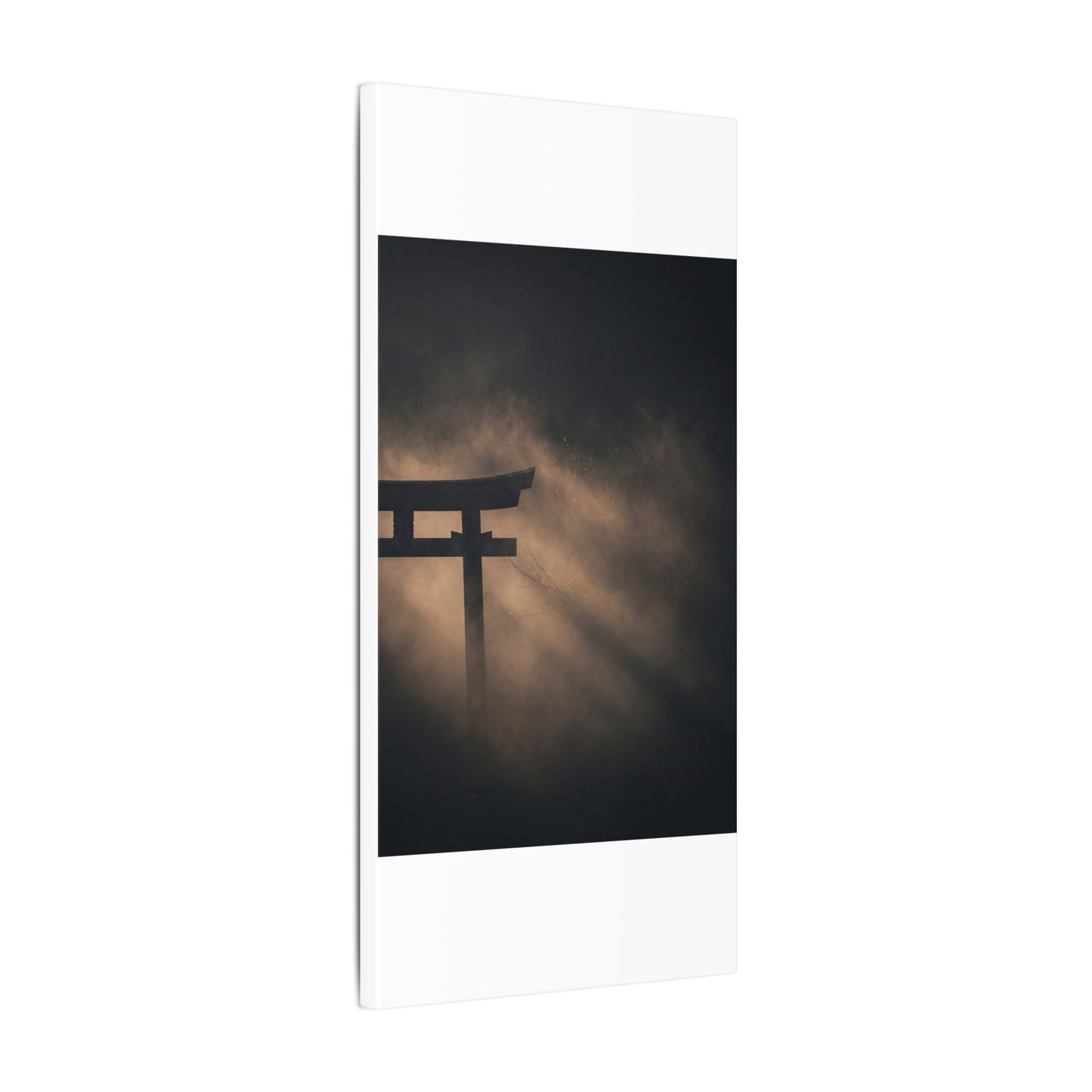 Torii Gate Shadow Zen Canvas Art | Bold Dark Japandi Art