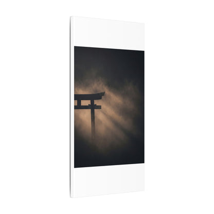 Torii Gate Shadow Zen Canvas Art | Bold Dark Japandi Art