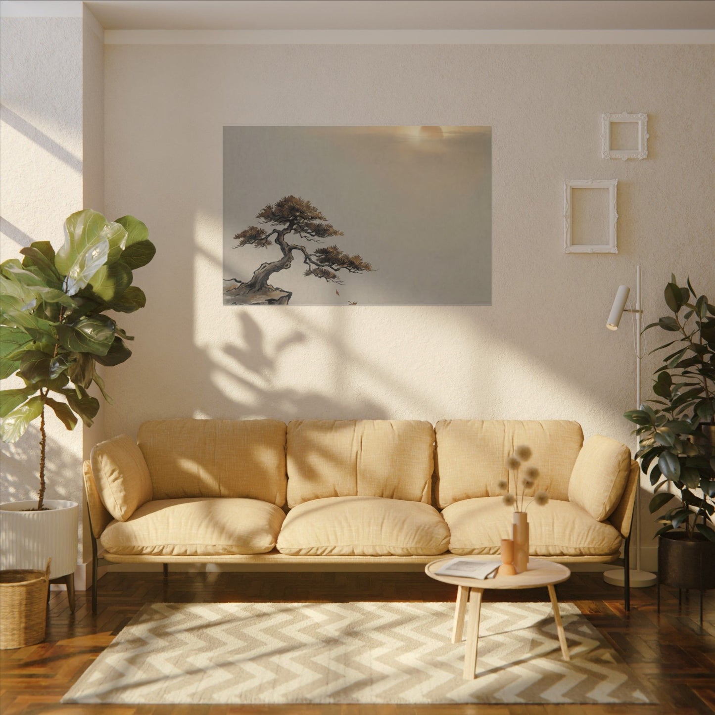 Pine Tree Canvas Art | Autumn Zen Karesansui Art