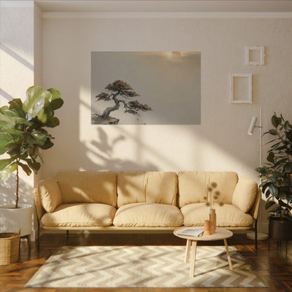 Pine Tree Canvas Art | Autumn Zen Karesansui Art