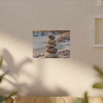 Ma River Stones Canvas Art - Japandi Japanese Pattern