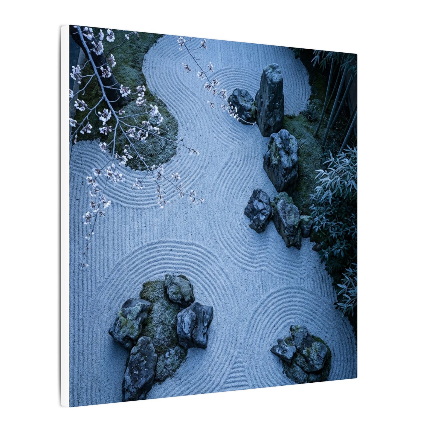 Contemplative Cherry Blossom Canvas Art - Karesansui Zen