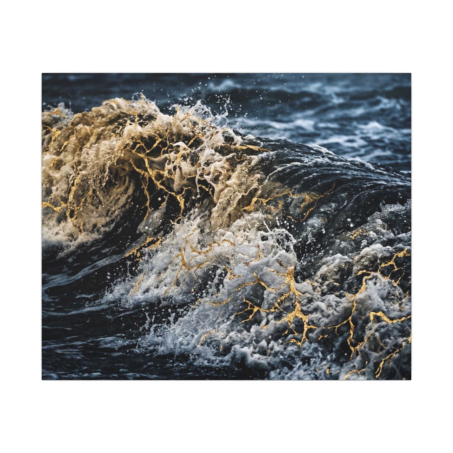 Ocean Wave Winter Canvas Art | Kintsugi Artful Design