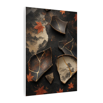 Broken Pottery Gold Vein Canvas Art | Philosophical Kintsugi Art