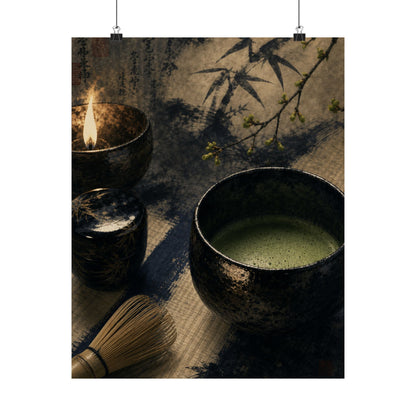 Tea Ceremony Sumi E Wall Art Print | Contemplative Zen Art