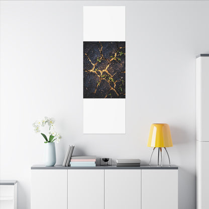 Spring Cracked Earth Crackle Gold Canvas Art | Healing Decor
