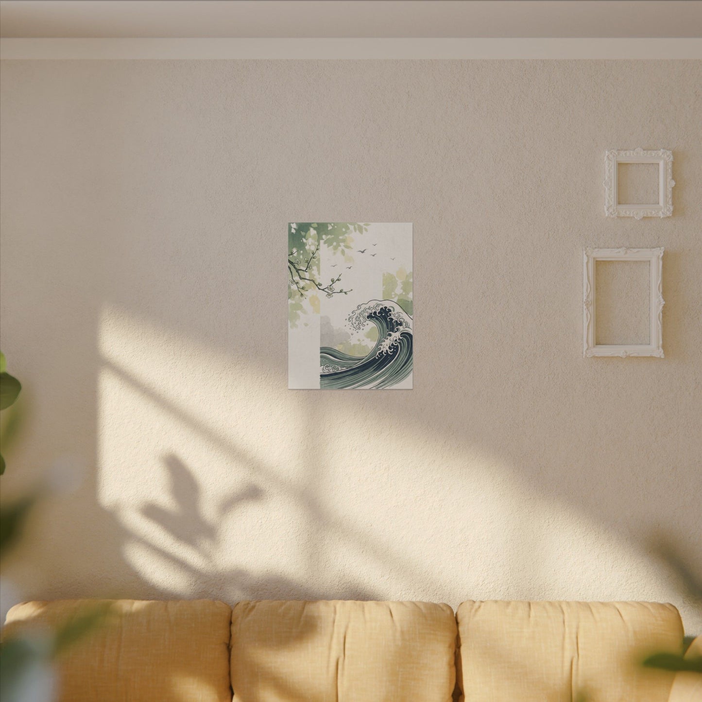 Spring Ocean Wave Ukiyo E Inspired Canvas Art | Serene Decor