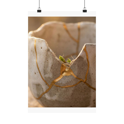 Broken Pottery Wall Art Print | Spring Japandi Minimal Line Art
