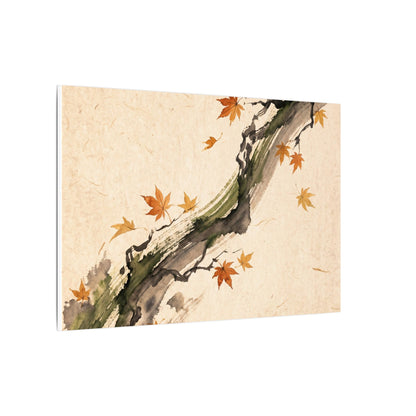 Ink Brushstroke Autumn Canvas Art | Zen Calm Design