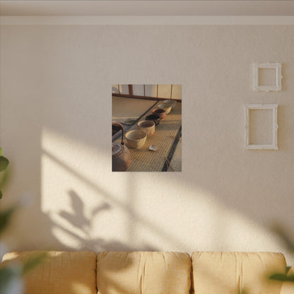 Kintsugi Tea Ceremony in Golden Hour | Gold Repair Canvas Art