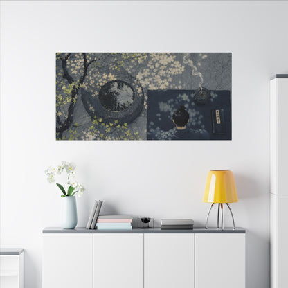 Spring Incense Smoke Ukiyo E Inspired Canvas Art | Tranquil Decor