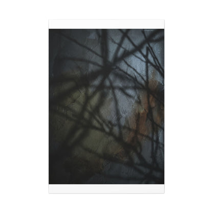 Shadow Play Dark Texture Canvas Art | Sophisticated Dark Japandi Art