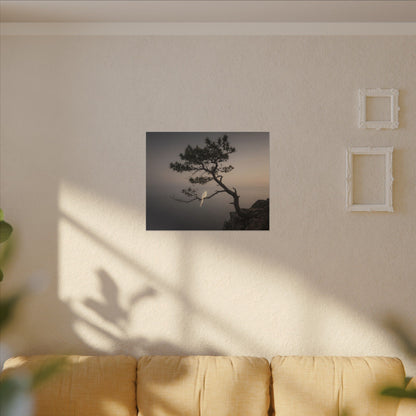 Dawn Pine Tree Canvas Art - Dark Japandi Datsuzoku