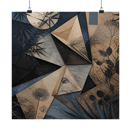 Paper Fold Minimal Line Wall Art Print | Cozy Japandi Art