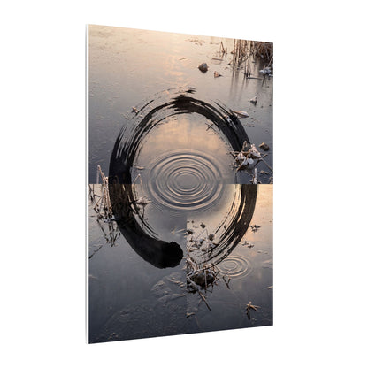 Winter Water Ripple Enso Canvas Art | Tranquil Decor