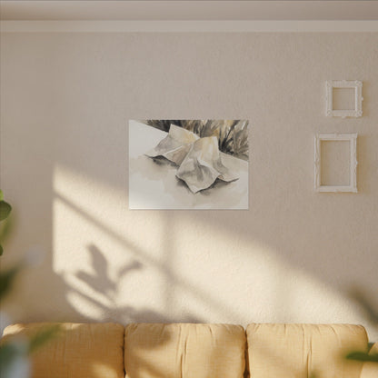 Paper Fold Watercolor Canvas Art | Warm Japandi Art