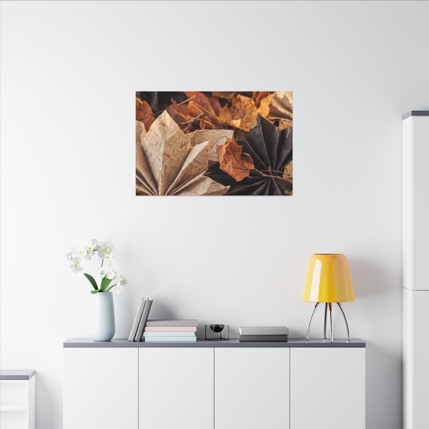Paper Fold Texture Canvas Art | Elegant Japandi Art