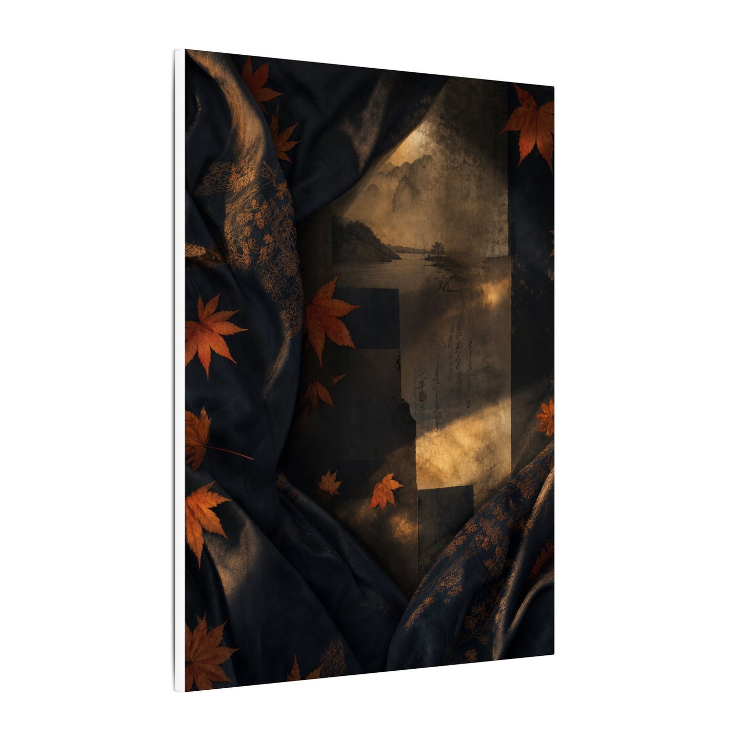 Autumn Silk Drape Shadow Zen Canvas Art | Bold Decor