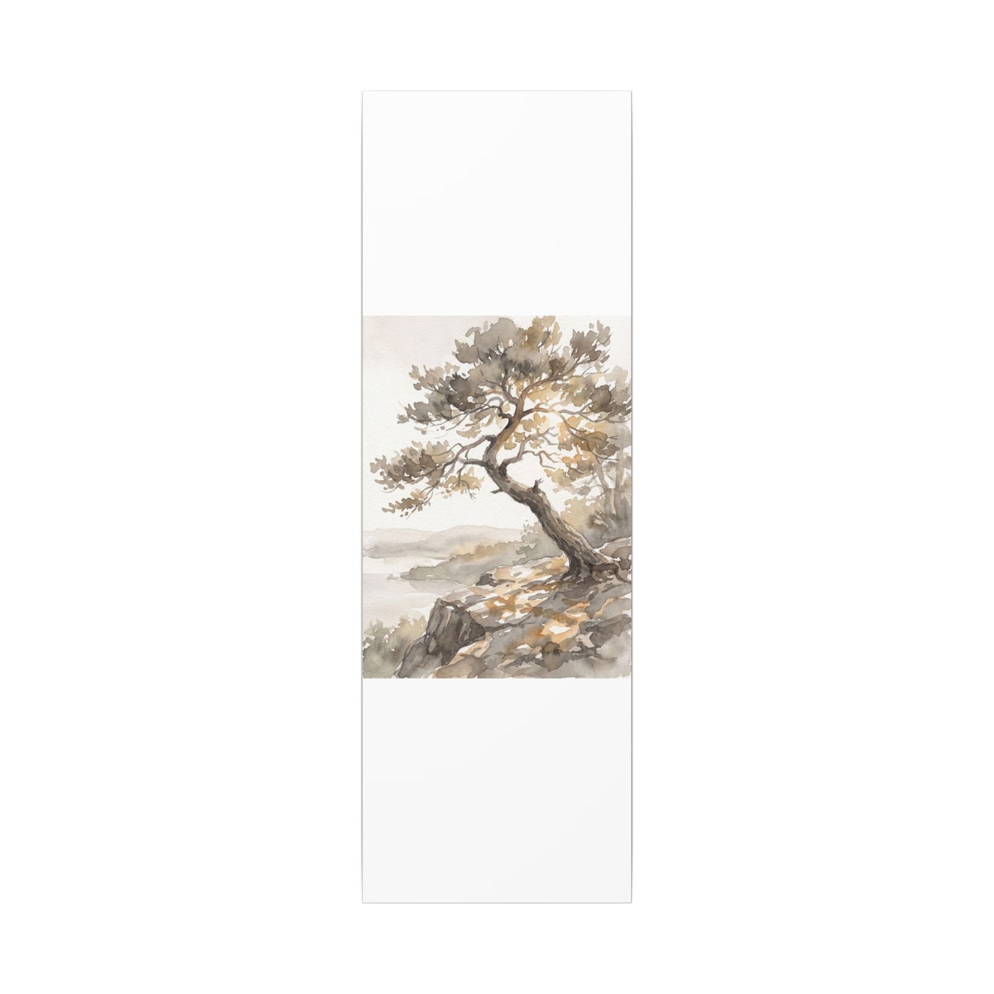 Pine Tree Watercolor Canvas Art | Elegant Japandi Art