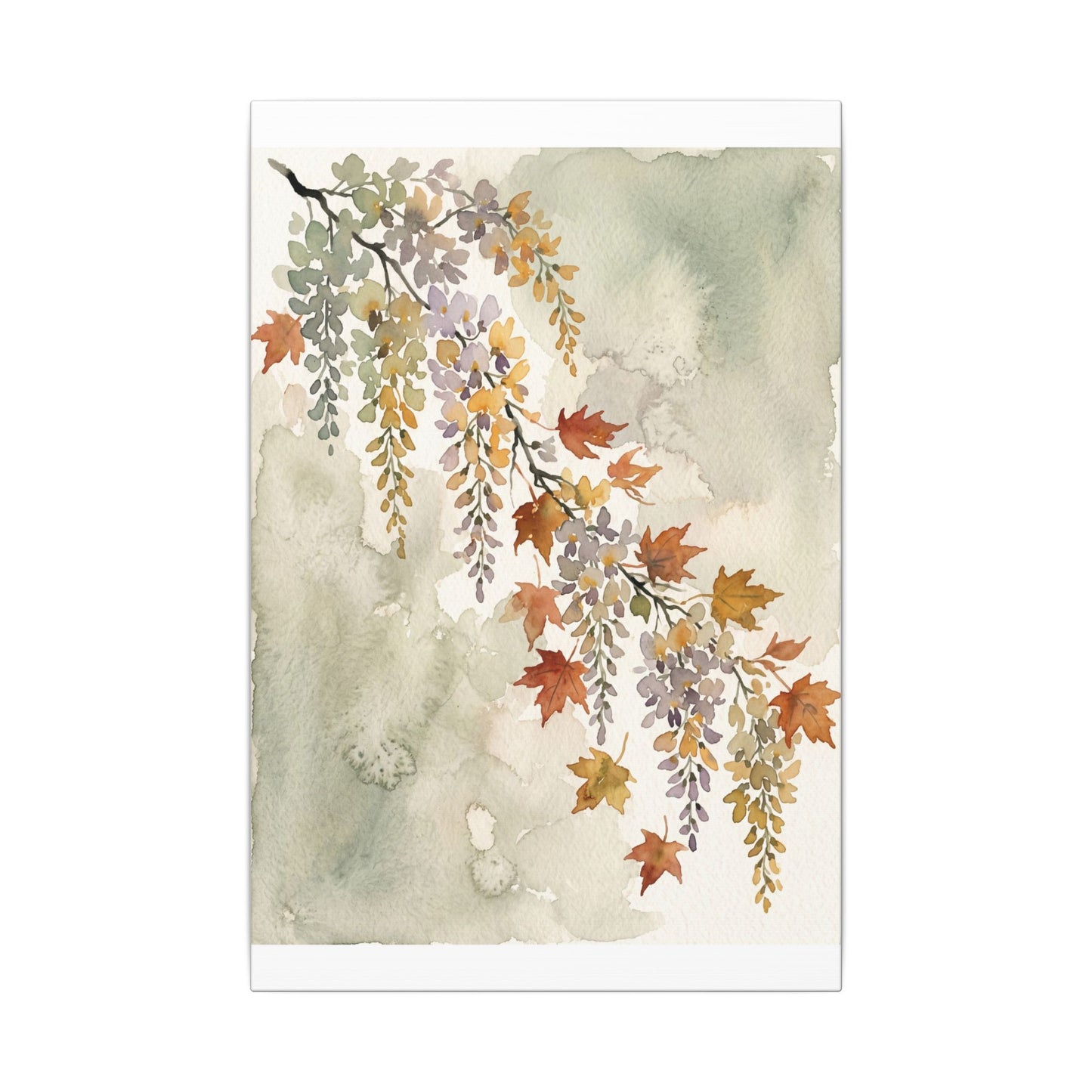 Ma Wisteria Canvas Art - Japandi Watercolor