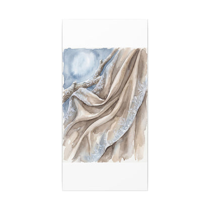 Silk Drape Winter Canvas Art | Japandi Cozy Design