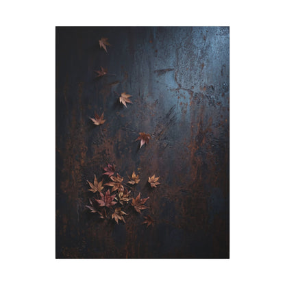 Moonlight Rust Patina Canvas Art - Dark Japandi Mono No Aware