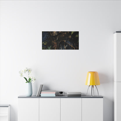 Dark Japandi Broken Pottery in Dappled | Shadow Zen Canvas Art