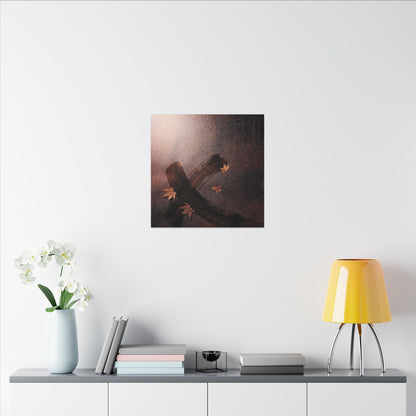 Moody Ink Brushstroke Canvas Art - Moody Minimal Dark Japandi