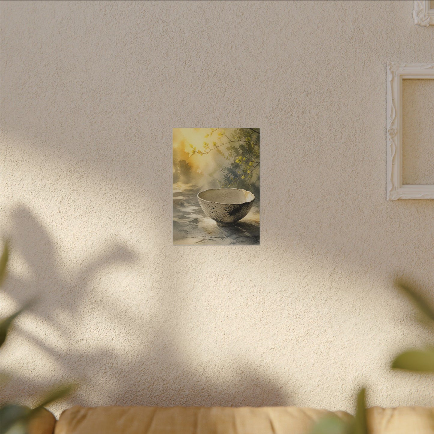 Cozy Ceramic Bowl Canvas Art - Watercolor Japandi