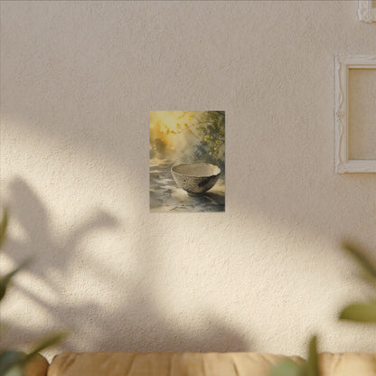 Cozy Ceramic Bowl Canvas Art - Watercolor Japandi