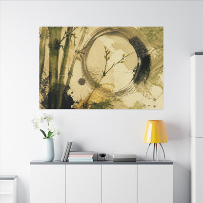 Ink Brushstroke Sumi E Canvas Art | Calm Zen Art
