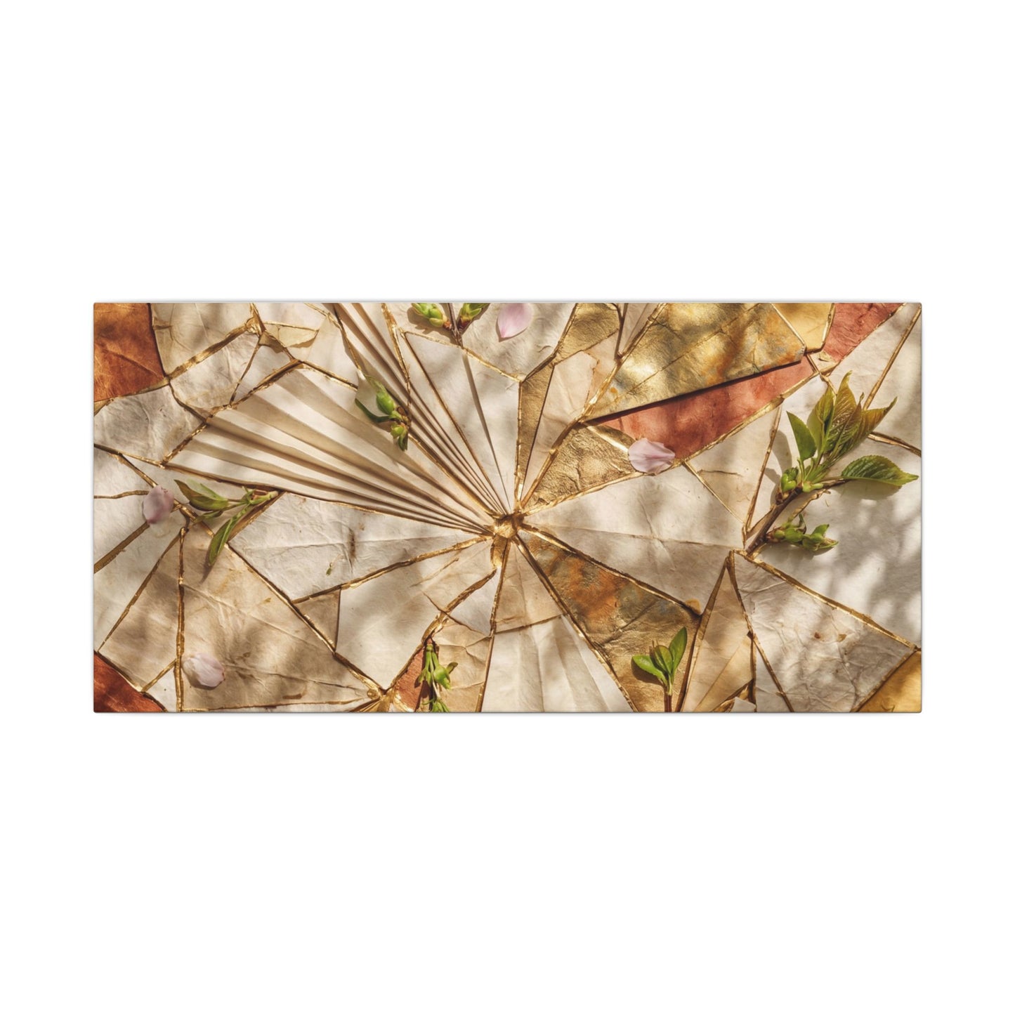 Resilient Paper Fold Canvas Art - Gold Repair Kintsugi