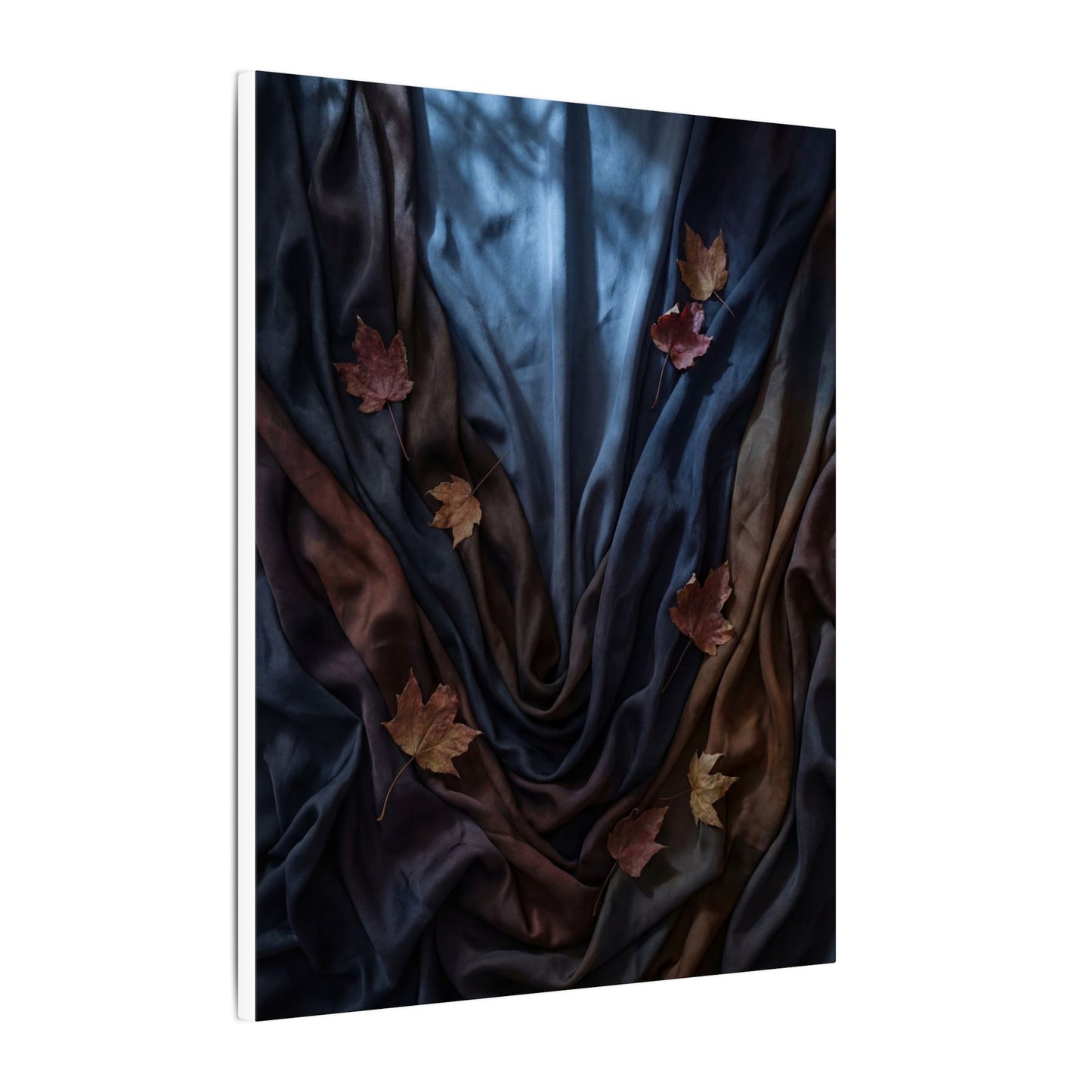 Silk Drape Canvas Art | Autumn Dark Japandi Moody Minimal Art